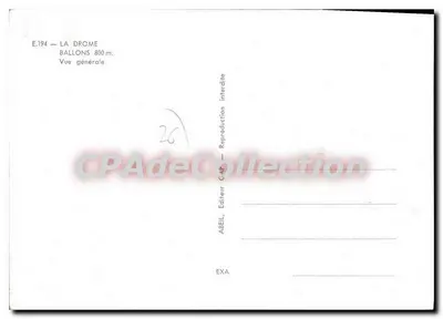 Balloões — A Drôme — Vista geral — Editor ABEIL — Verso
