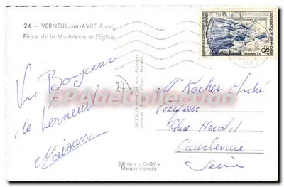 Verneuil-sur-Avre — Praça da Madeleine e a Igreja — Edições Gaby — Verso