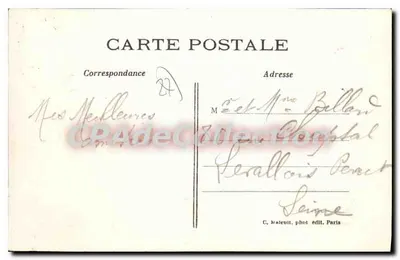 Vernon — La Seine i Île Saint-Maurice — C. Walecuit, fot. wyd. Paryż — Rewers