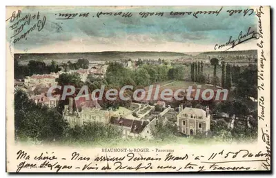 Beaumont-le-Roger - Panorama — vista aérea do castelo e do domínio — editor desconhecido, n° 48