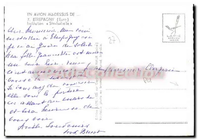 Étrepagny (Eure) — widok lotniczy kościoła i instytucji « Ste-Isabele » — wydawnictwo Lapie Service Lérien — Rewers