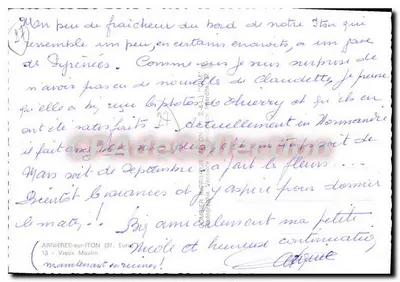 Młyn nad Itonem — Arnières-sur-Iton (27) — nieznany wydawca — Rewers