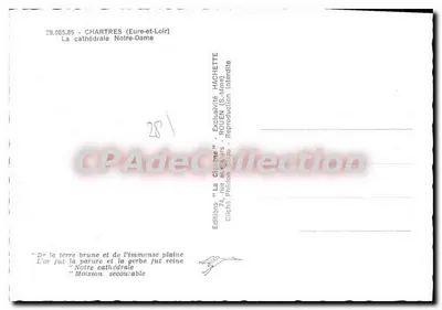 Chartres — Ansicht der Kathedrale Notre-Dame — HACHETTE Editions — Rückseite