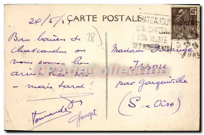 Châteaudun — Zamek i Ogólny Widok, zdjęcie z Kościoła Najświętszej Maryi Panny — Photothèque Châteaudun — Rewers