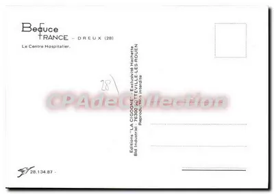 Centro Hospitalar de Dreux — Edições 'LA CIGOGNE' — n° 28.134.87 — Verso