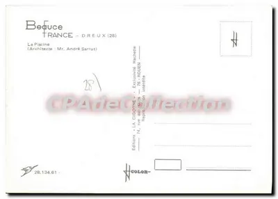 Cygula — Basen w Dreux — Wydawnictwo LA CIGOGNE — Rewers