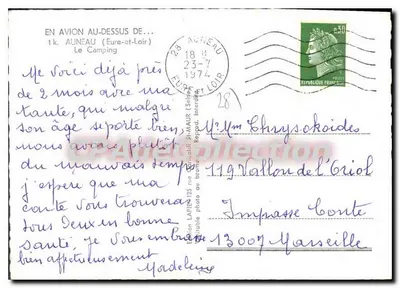 Vista aérea do camping de Auneau — Eure-et-Loir — edição LAPIES — Verso