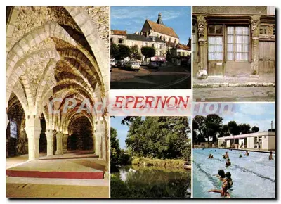 Epernon — Colagem de locais históricos e da piscina — Editor: Sociedade de Agências e de Diffusão, Sotteville-lès-Rouen