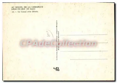 O Canal da Camargue — Grau-du-Roi (30 Gard) — Coleção Espuny-Algues-Morgues — Verso