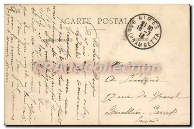 Nîmes — Um Concerto Militar nos Jardins da Fontaine — Edição Gréglé e Pictet, n°28 — Verso