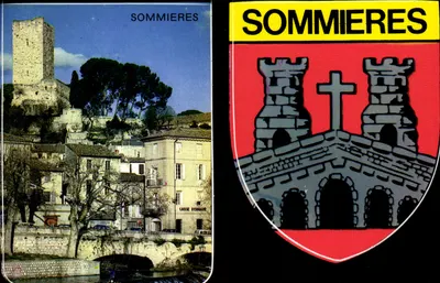 Sommieres — Cidade romana e medieval dominando a cidade, a torre quadrada chamada Sarrazine — Editions AF Théojac