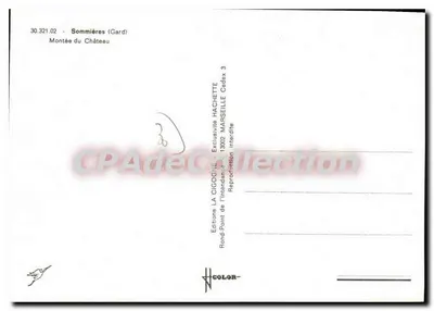 Sommières (Gard) — Montée du Château — Éditions LA CIGOGNE — Verso