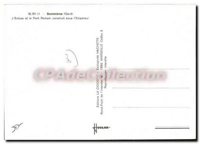 Sommières (Gard) — De Sluiz en de Romeinse Brug gebouwd onder de Keizer — Uitgave Rond-Point Hachette — Achterkant