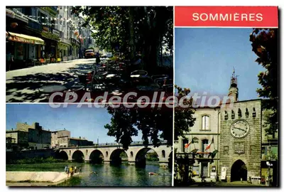 Sommières — vista da cidade, do ponte e da prefeitura — Éditions LA CIGOGNE