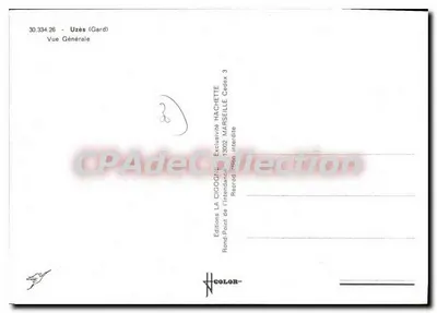 Uzès (Gard) — Vista General — Ediciones LA CIGOGNE, Marsella — Reverso
