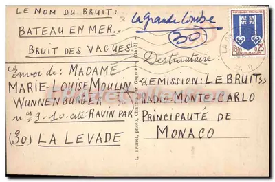 A Levade (Gard) — Pont sobre o Rio na Alta Levade — L. Brunel, foto de Gagnières — Verso