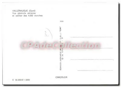Valleraugue (Gard) — Vista geral aérea e trilha das 4.000 escadas — Impressor CIM — Verso