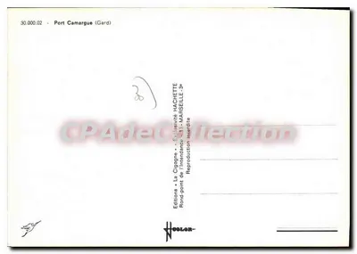 Porto de Camargue — Port Camargue (Gard) — Éditions La Cigogne, série 30.000.02 — Verso