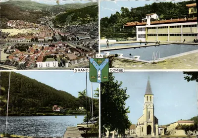Grand Combe — vista geral, piscina, barragem, igreja — editor Tardy, n°1