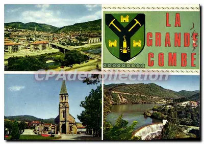 La Grande Combe (Gard) — vista panorâmica, igreja, barragem — editor HACHETTE