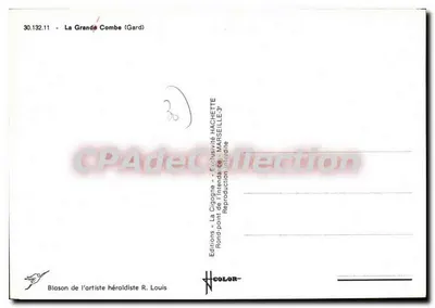 La Grande Combe (Gard) — vista panorâmica, igreja, barragem — editor HACHETTE — Verso