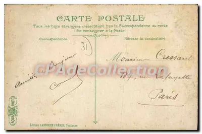 Toulouse - Le Allée Lafayette — vista animata con tram e merci — Edizione Labouche Frères, n°2745 — Verso