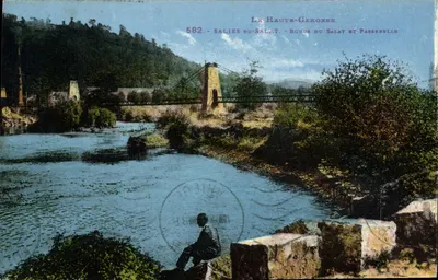 Salies-du-Salat — Margens do Salat e Passarela — La Haute-Garonne, n°582
