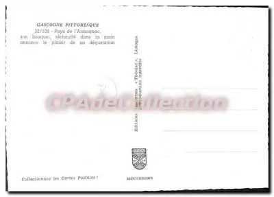 Bilhete postal semimoderno Bilhete postal semimoderno Gascogne Pittoresque Pays De L'Armagnac seu Bouquel aquecido na Mão anuncia o Prazer de — Verso