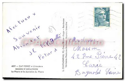 Lantaarn en eigendom van de lantaarn — Cap Ferret — Gironde — Uitgever Elcé — Achterkant