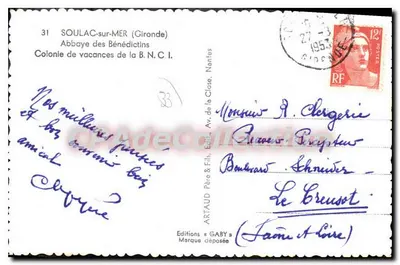 Abbaye benedyktynów — Souillac-sur-Mér (Gironde) — Wydawnictwo Gaby — Rewers