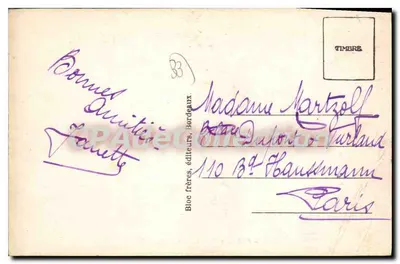 Pauillac — Château Lafite — BR. — Bloc frères, editores, Bordeaux — Verso