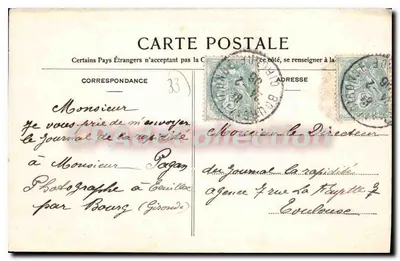 Libourne - Quartier Lamarque - Caserne du 15e Dragons - D.D. — Verso