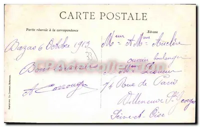 Bazas — Catedral de São João (século XII) — Sully Petit fils, editor Bazas, n°103 — Verso