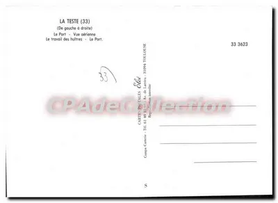 La Teste — Vista aerea, porto e lavoro delle ostriche — Editore Ollé — Verso