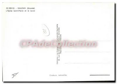 Rauzan (Gironde) — La Chiesa di San Pietro e il lavatoio — Edizioni La Cigogne — Verso