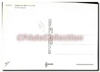 Reignac — Diversos Aspectos — Editions LA CIGOGNE HACHETTE — Verso