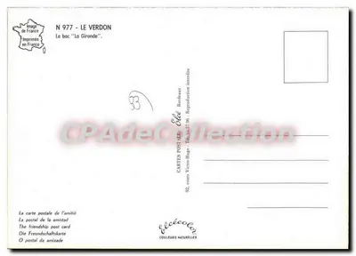 Bac "La Gironde" — N° 977 — Éditeur Élécé, Bordeaux — Rewers
