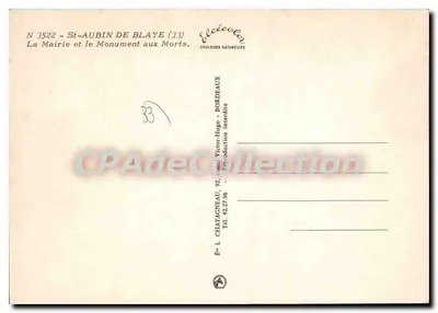 St-Aubin-de-Blaye — Rada miasta i pomnik upamiętniający poległych — Élécé — Rewers