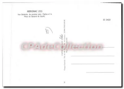 Mérignac — Vista geral com a igreja e a praça do Geral de Gaulle — Editor Éléké — Verso