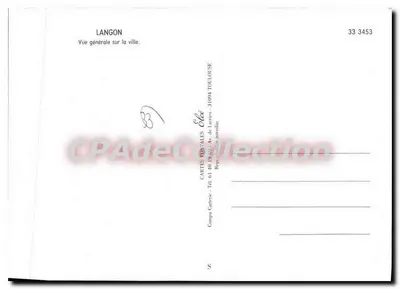 Langon — Vista generale sulla città — Compa Cartes Postales, Toulouse — Verso