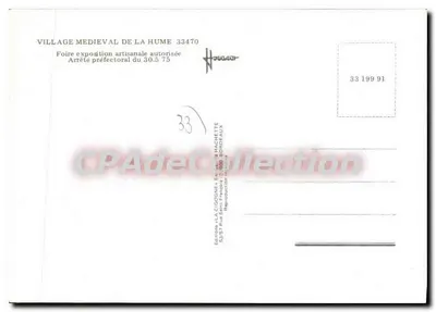 Vila Medieval — Feira de Artesanato — Edição La Cigogne — Verso