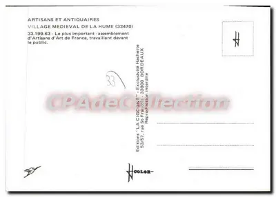 Vila Medieval — La Hume (33470) — Edições 'LA CIGOGNE' — Verso