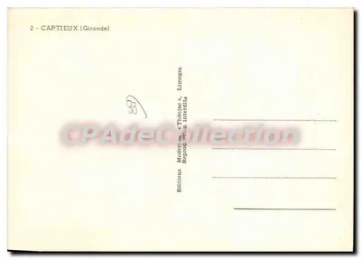 Captieux — Lembrete de Captieux — Edições « Théolac » Limoges — Verso