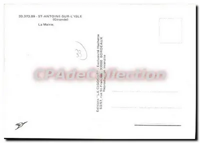 A Prefeitura — Saint-Antoine-sur-l'Isle — Edições 'LA CIGOGNE' — Verso