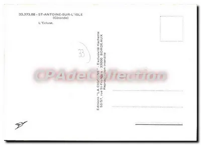 A Eclusa — Saint-Antoine-sur-l'Isle — Edições 'LA CIGGONE' — Verso