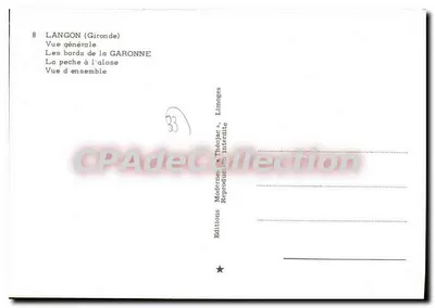 Langon — Lembrete de Langon — Éditions Modernes, Thiolac — Verso