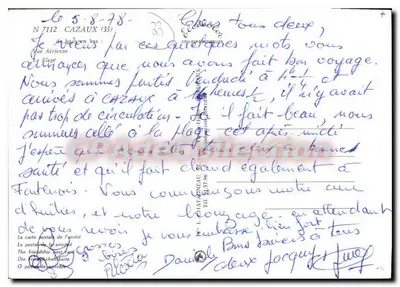 Cazaux — vista aérea, praia e veleiros — Éditeur Elcé — Verso