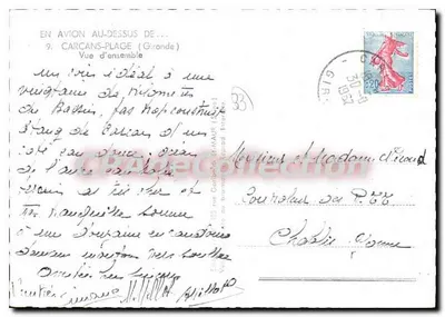 Visão geral de Carcans-Plage — Gironde — editor Lapie, n°9 — Verso