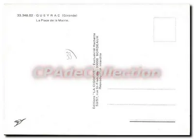 Queyrac (Gironde) — A Praça da Prefeitura — Edições 'LA CIGOGNE' — Verso
