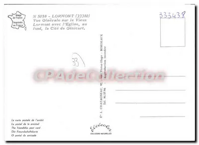 Lormont — vista aérea com a igreja — Editor Elcée, n° 5058 — Verso